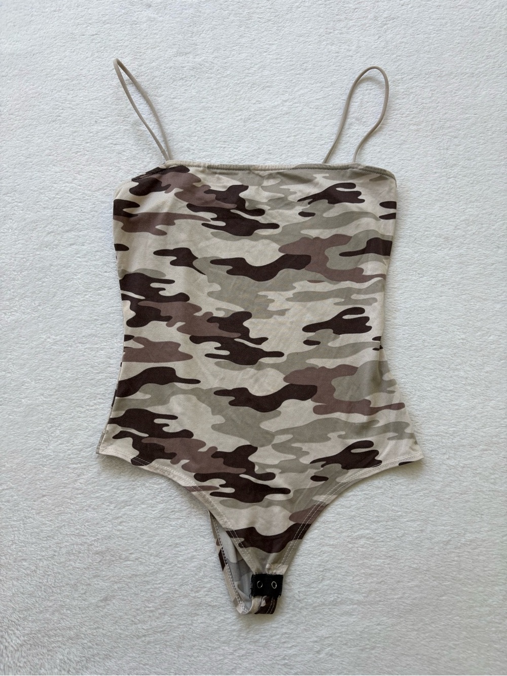 Windsor Camo One-Piece Swimsuit in Beige and Brown